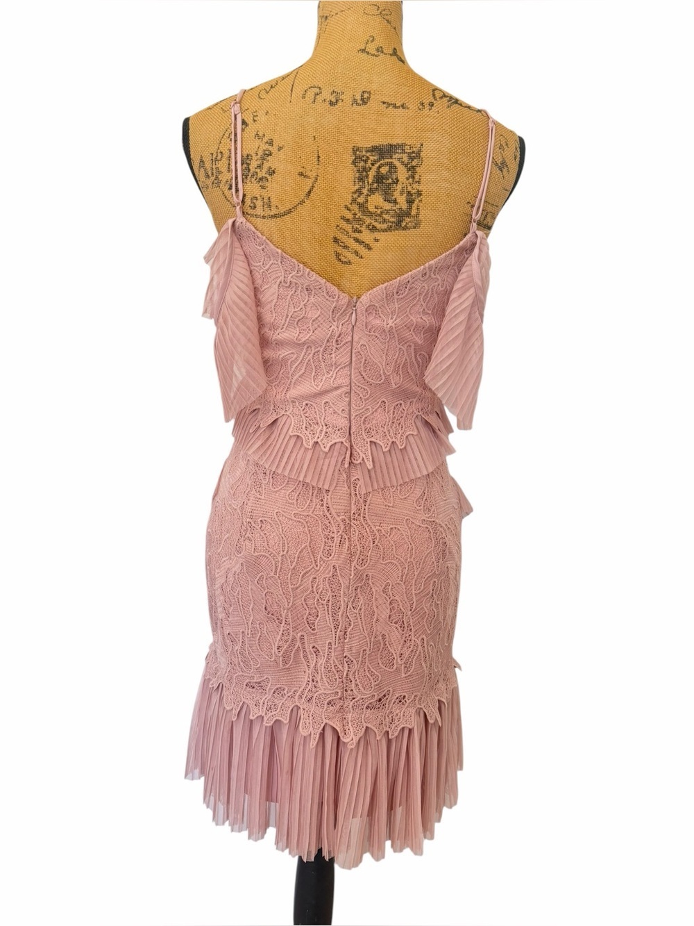 Bardot Valerie Lace Off Shoulder Ruffle Dress Blush Pink Size 6 S REVOLVE - Picture 4 of 6